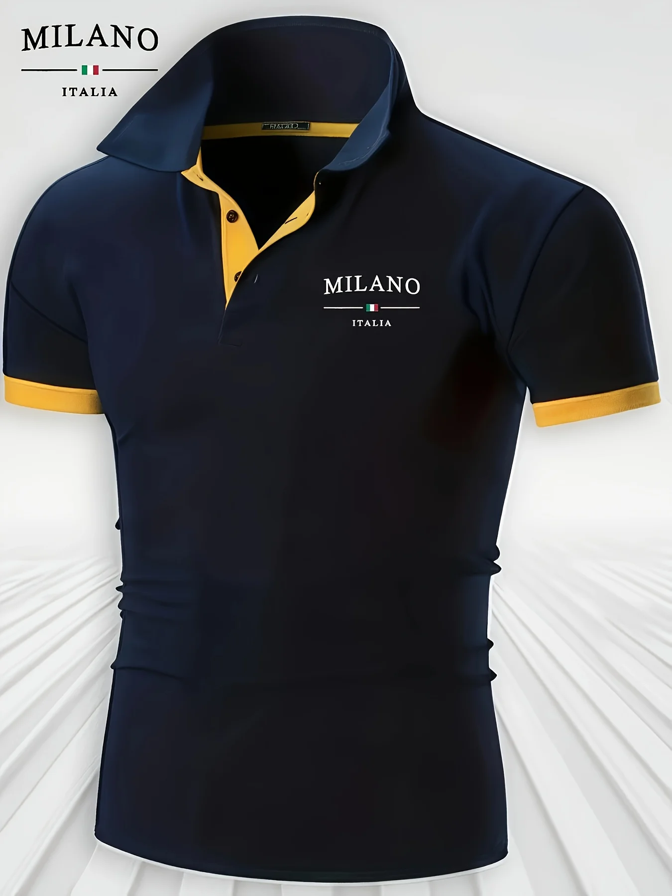 2026 Summer Men's Polo Shirt with Letter Print Breathable Lightweight Casual Fashionable Outdoor Men's Clothing