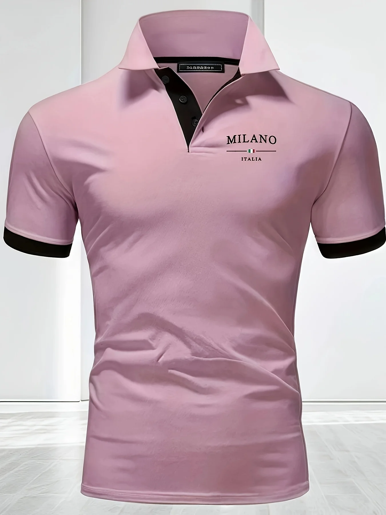 2026 Summer Men's Polo Shirt with Letter Print Breathable Lightweight Casual Fashionable Outdoor Men's Clothing
