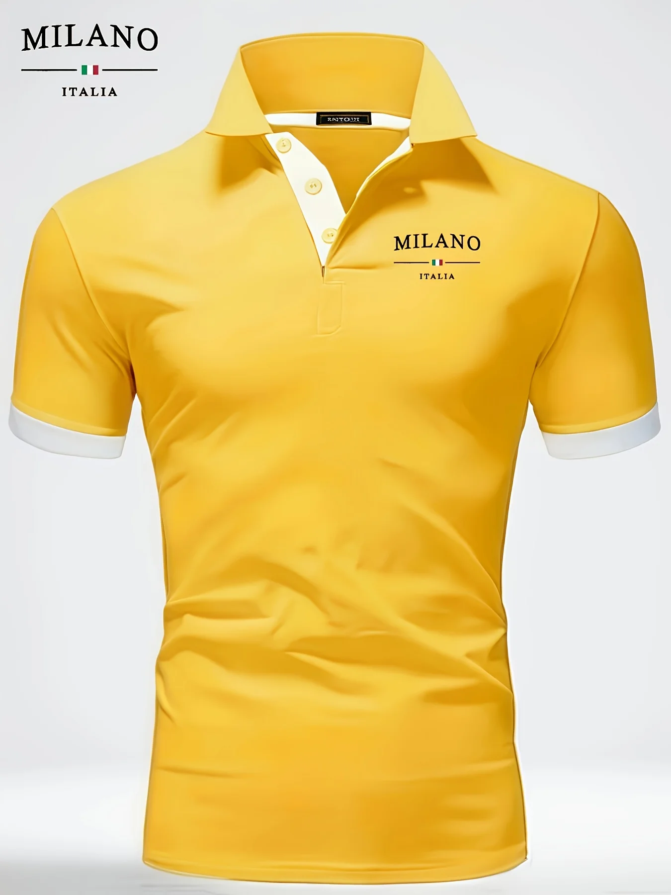 2026 Summer Men's Polo Shirt with Letter Print Breathable Lightweight Casual Fashionable Outdoor Men's Clothing