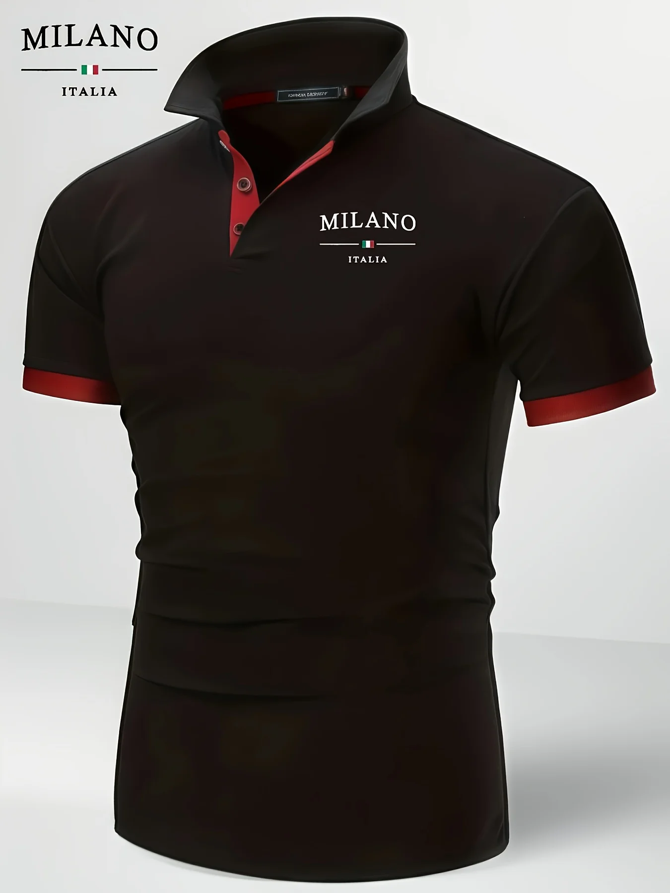 2026 Summer Men's Polo Shirt with Letter Print Breathable Lightweight Casual Fashionable Outdoor Men's Clothing