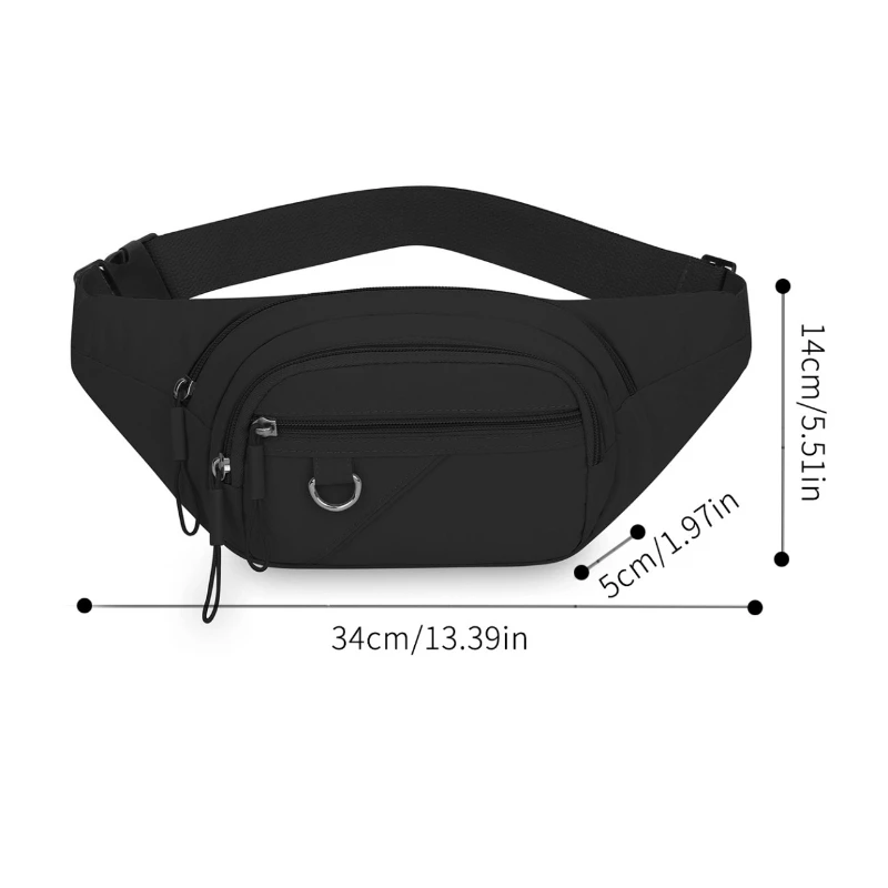 Waterproof Women's Nylon Fanny Pack – Convertible Crossbody Chest Bag with Large Capacity for Outdoor Use