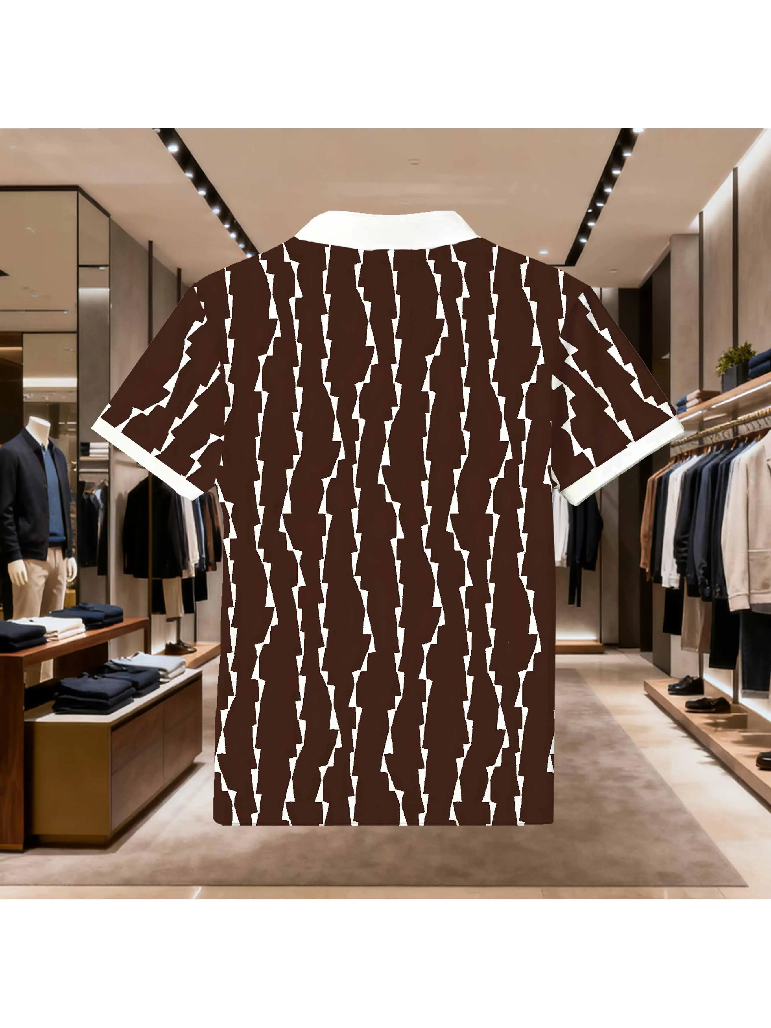 2026 Summer New Style Men's Short-Sleeved Polo Shirt with 3D Pattern Printing for Street Casual Fashion and Breathability