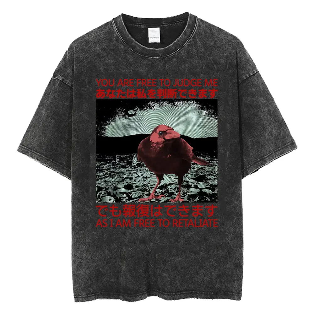 Funny LOTR Mordor Mount Doom National Park Vintage Washed T Shirts Men Women Fashion Japanese Style Oversized T-shirt Streetwear