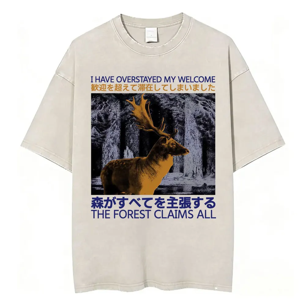 Funny LOTR Mordor Mount Doom National Park Vintage Washed T Shirts Men Women Fashion Japanese Style Oversized T-shirt Streetwear