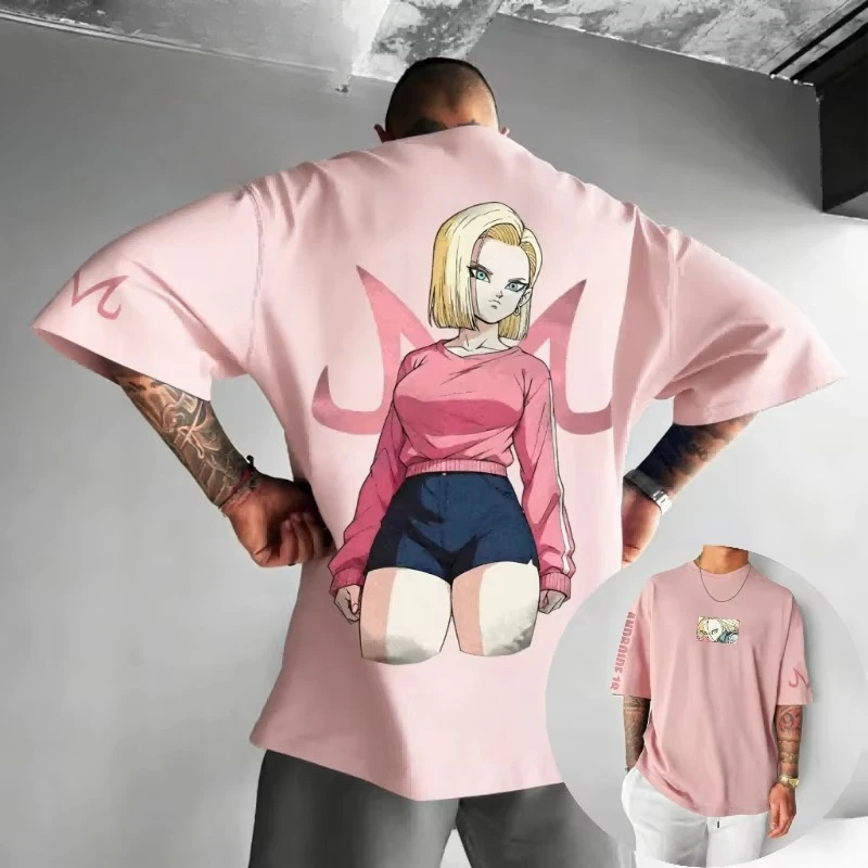 Dragon Ball Super Saiyan Android 18 Vintage Harajuku Anime Men's Clothing Summer 2026 T-Shirt Women Streetwear Casual Tee Top