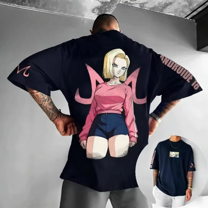 Dragon Ball Super Saiyan Android 18 Vintage Harajuku Anime Men's Clothing Summer 2026 T-Shirt Women Streetwear Casual Tee Top
