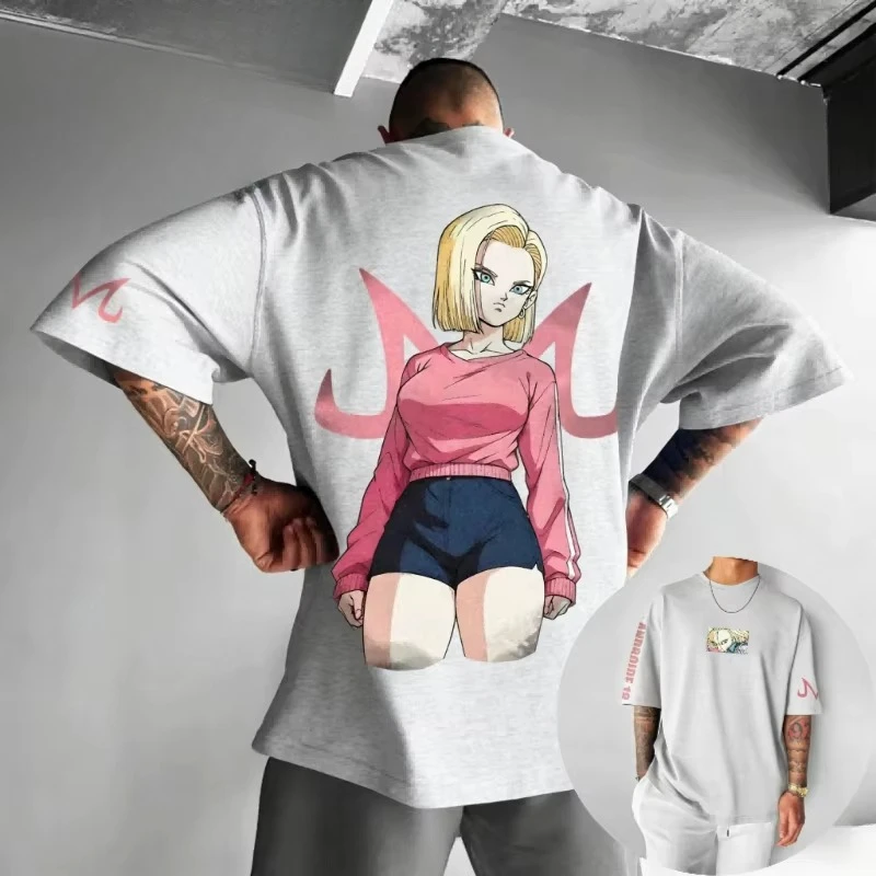 Dragon Ball Super Saiyan Android 18 Vintage Harajuku Anime Men's Clothing Summer 2026 T-Shirt Women Streetwear Casual Tee Top