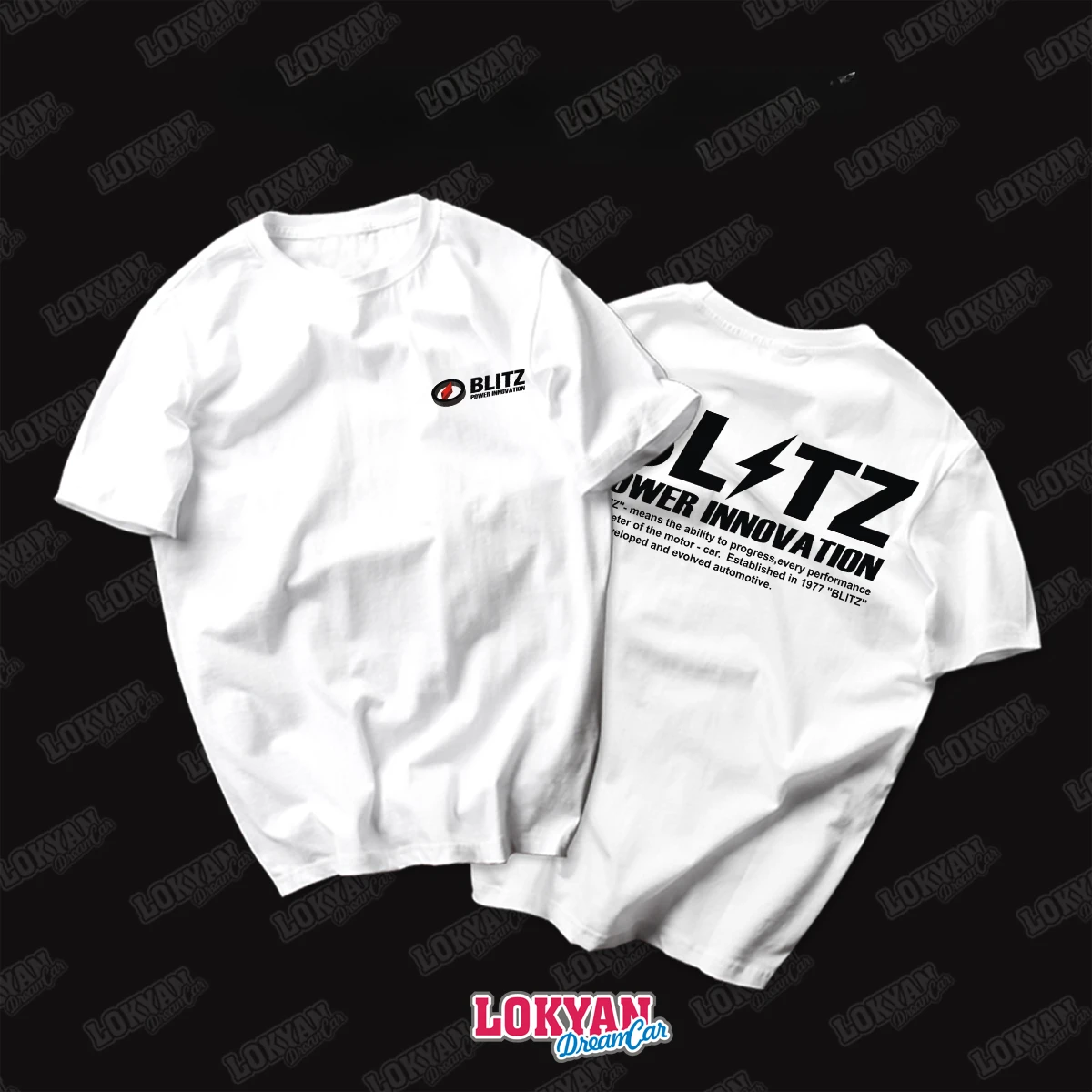BLITZ Short-sleeved JDM T-shirt Modified Car Classic Brand Printed Short-sleeved Motorcycle Graphic Breathable Casual Men's Tee