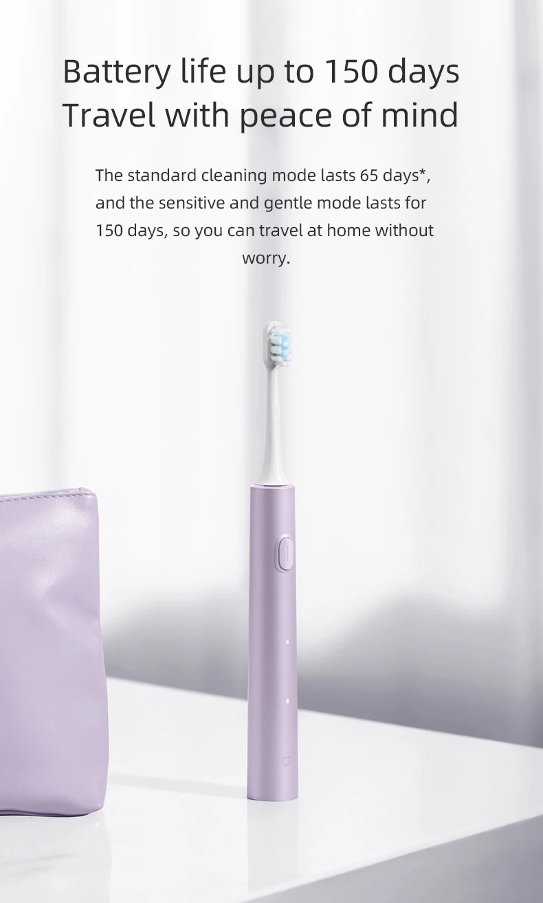 Xiaomi MIJIA Sonic Electric Toothbrush Set T302 4 Brush Heads IPX8 Waterproof Wireless Chraging Electronic Tooth Brush