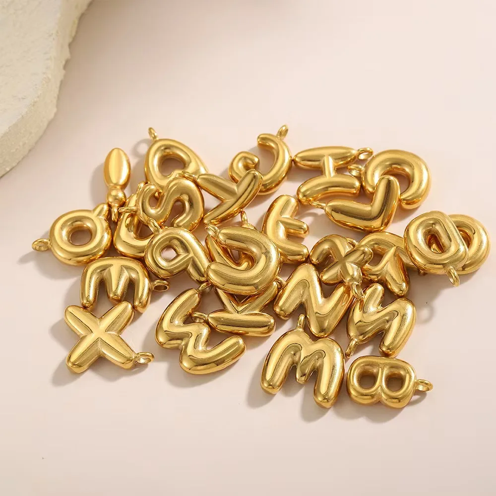 (Letter Customization)Bohemian style mix color stainless steel letter pendant necklace with personalized fashionable for party