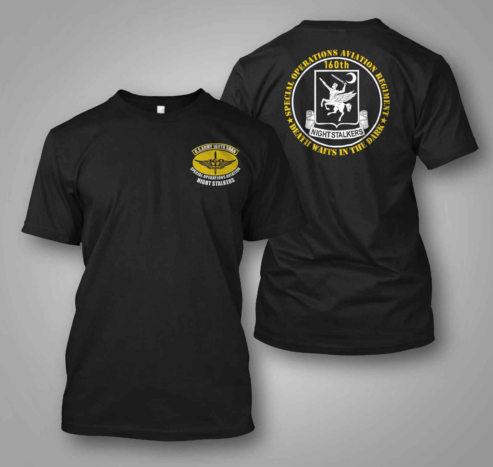 US Army - 160th SOAR Night Stalker - Custom Men's Back and Front T-Shirt Tee