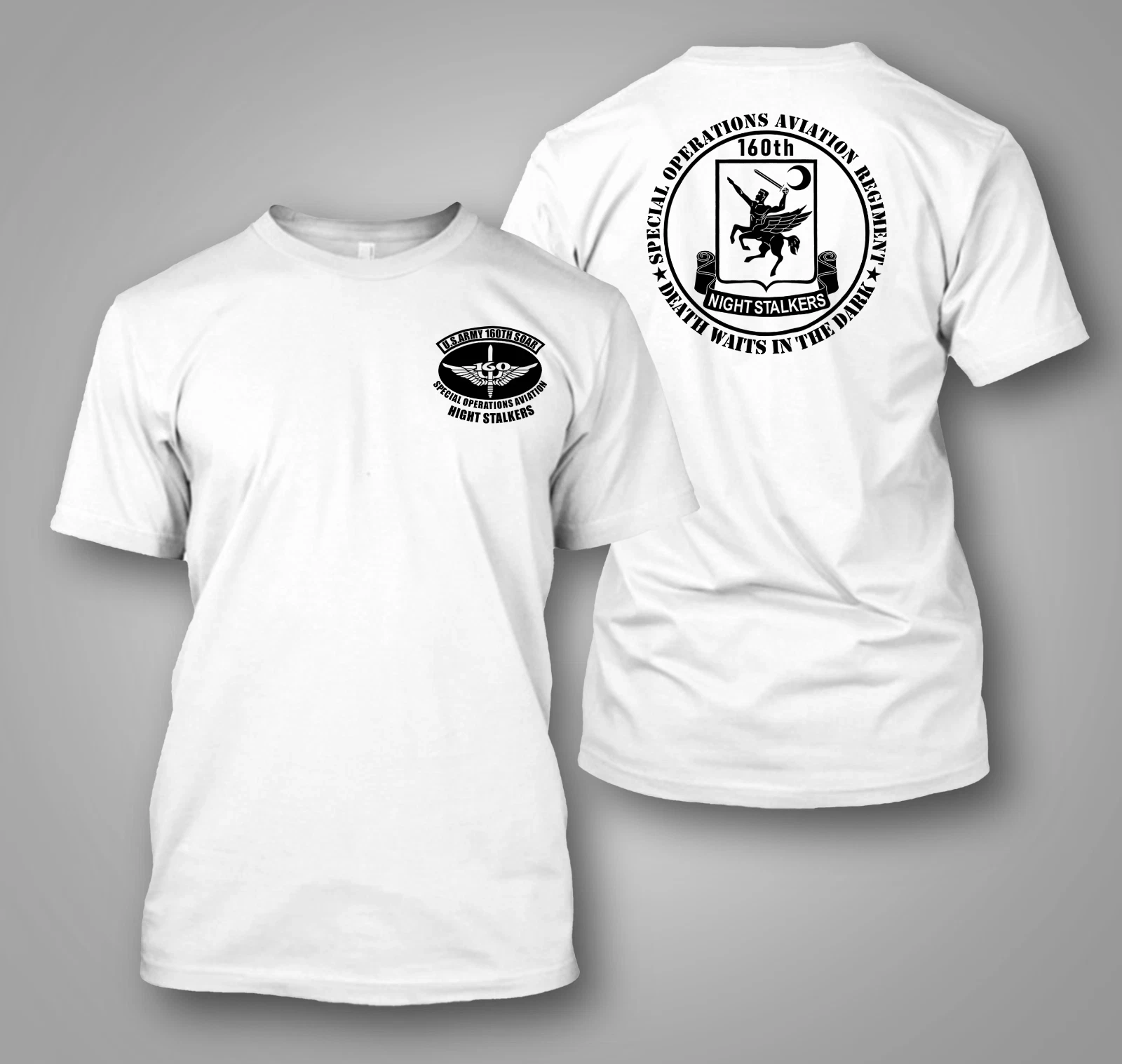 US Army - 160th SOAR Night Stalker - Custom Men's Back and Front T-Shirt Tee