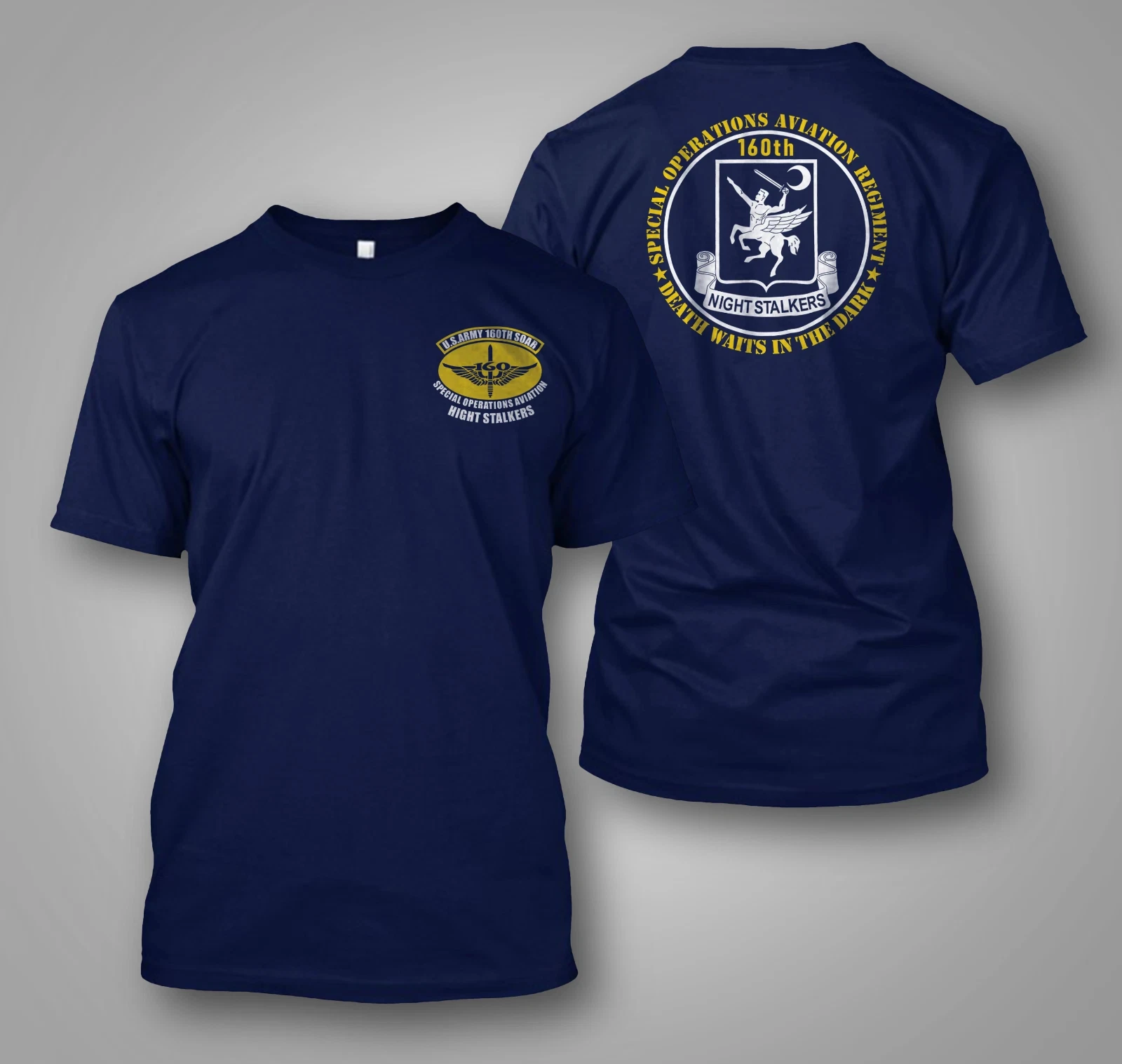 US Army - 160th SOAR Night Stalker - Custom Men's Back and Front T-Shirt Tee