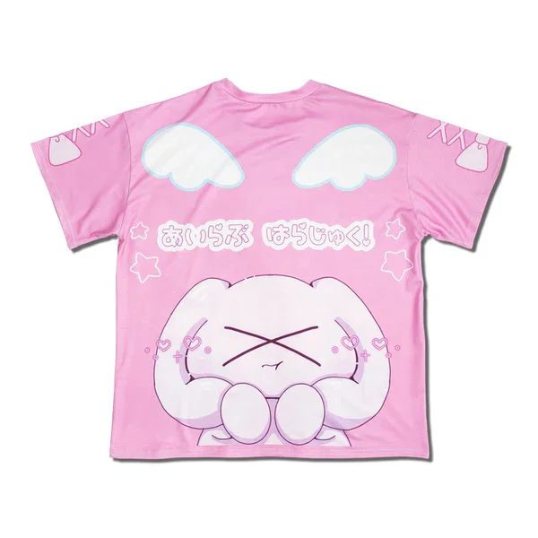 Dopamine Rainbow Gradient Girl Adult and Children T-Shirt Cartoon 3D All-Over Print Harajuku Y2K Short Sleeve