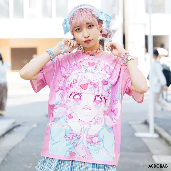 Dopamine Rainbow Gradient Girl Adult and Children T-Shirt Cartoon 3D All-Over Print Harajuku Y2K Short Sleeve