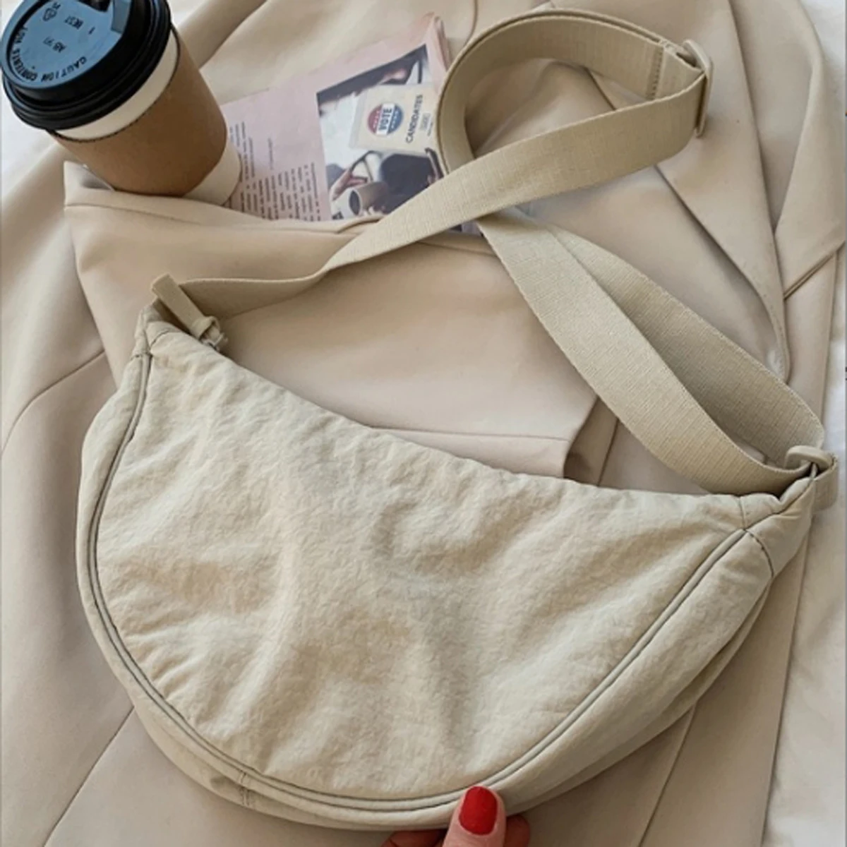 Crossbody Bag Design Sense Niche Four Seasons Dumpling Bag Nylon Bag Crossbody Bag Sports Shoulder Bag Crossbody Bag