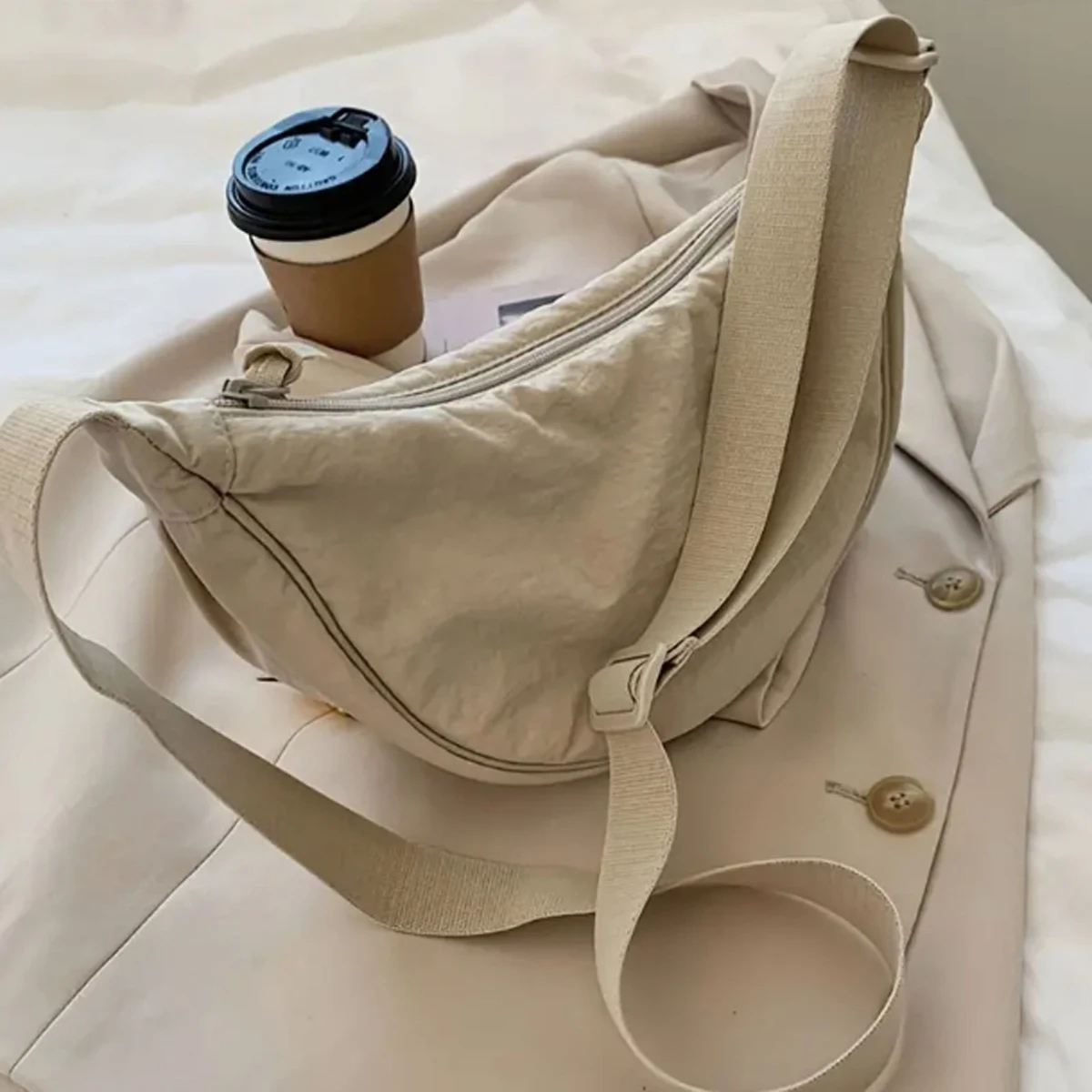 Crossbody Bag Design Sense Niche Four Seasons Dumpling Bag Nylon Bag Crossbody Bag Sports Shoulder Bag Crossbody Bag