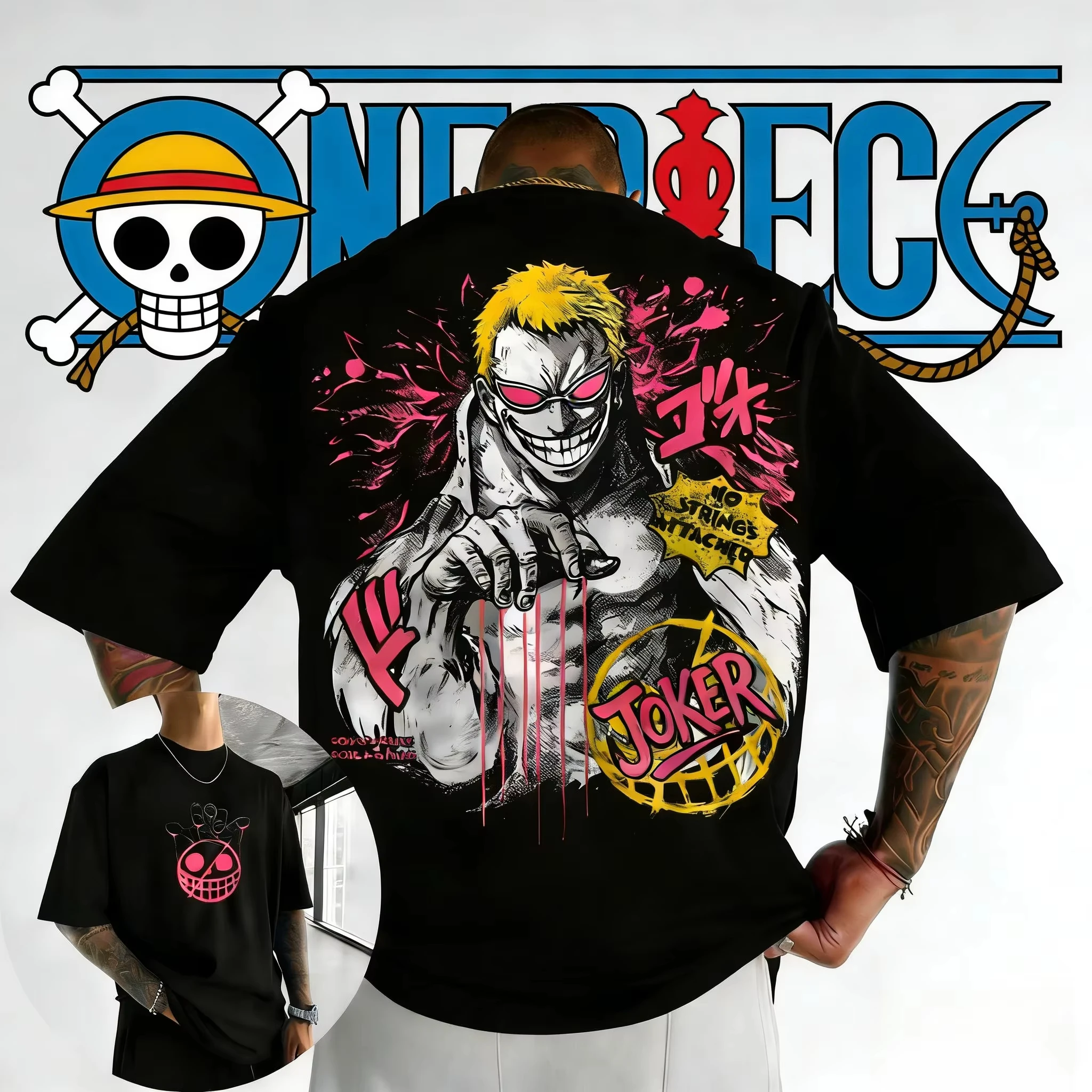 One Piece Anime Donquixote Doflamingo Printed T-shirt Men's and Women's T-shirt Men's Top Sports T-shirt Men's T-shirt 2026 New