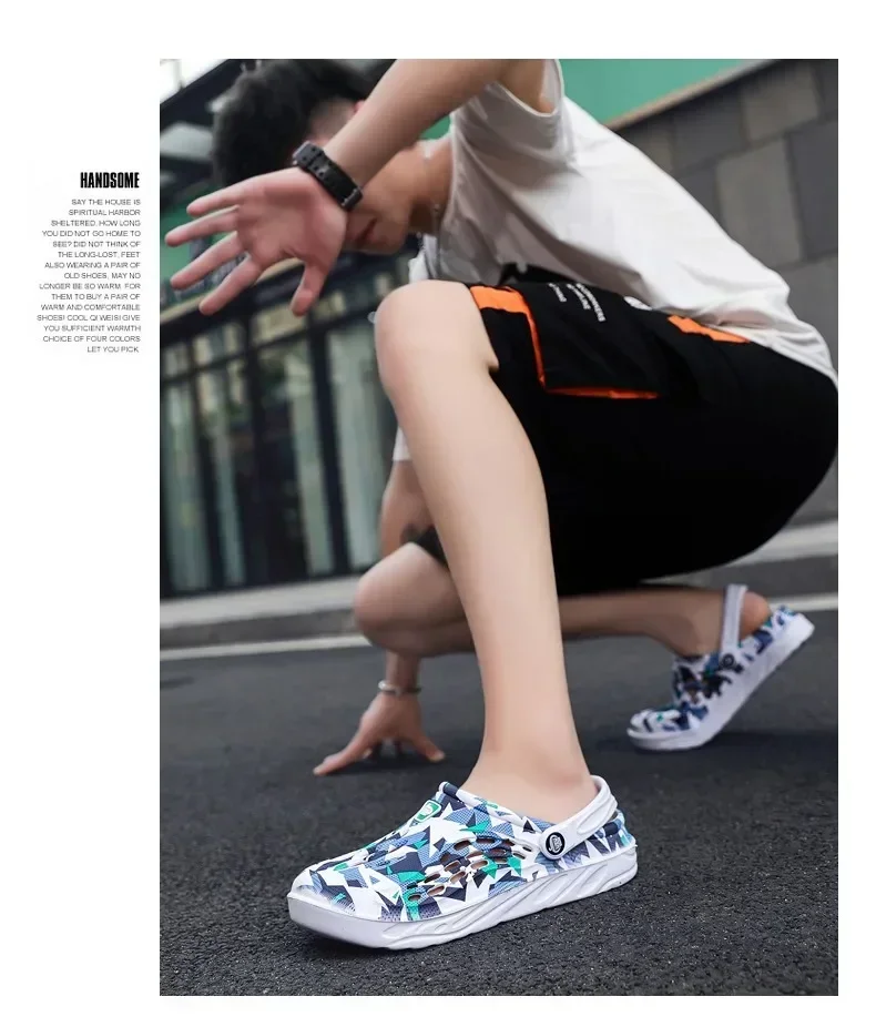 2026 New Fashion Sandals Men Clog Sandals Comfortable Breathable Beach Sandals Men Women Clogs Slippers Soft Bottom Men Shoes