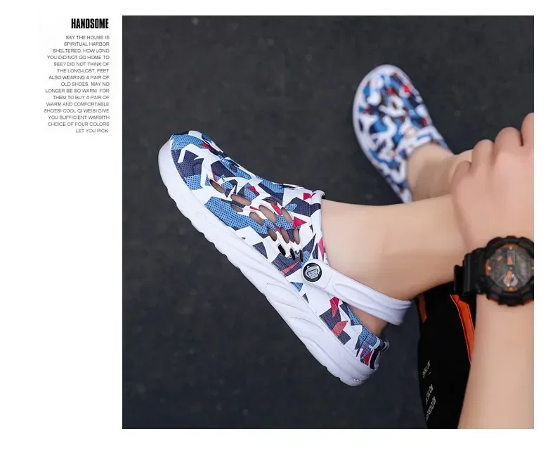 2026 New Fashion Sandals Men Clog Sandals Comfortable Breathable Beach Sandals Men Women Clogs Slippers Soft Bottom Men Shoes