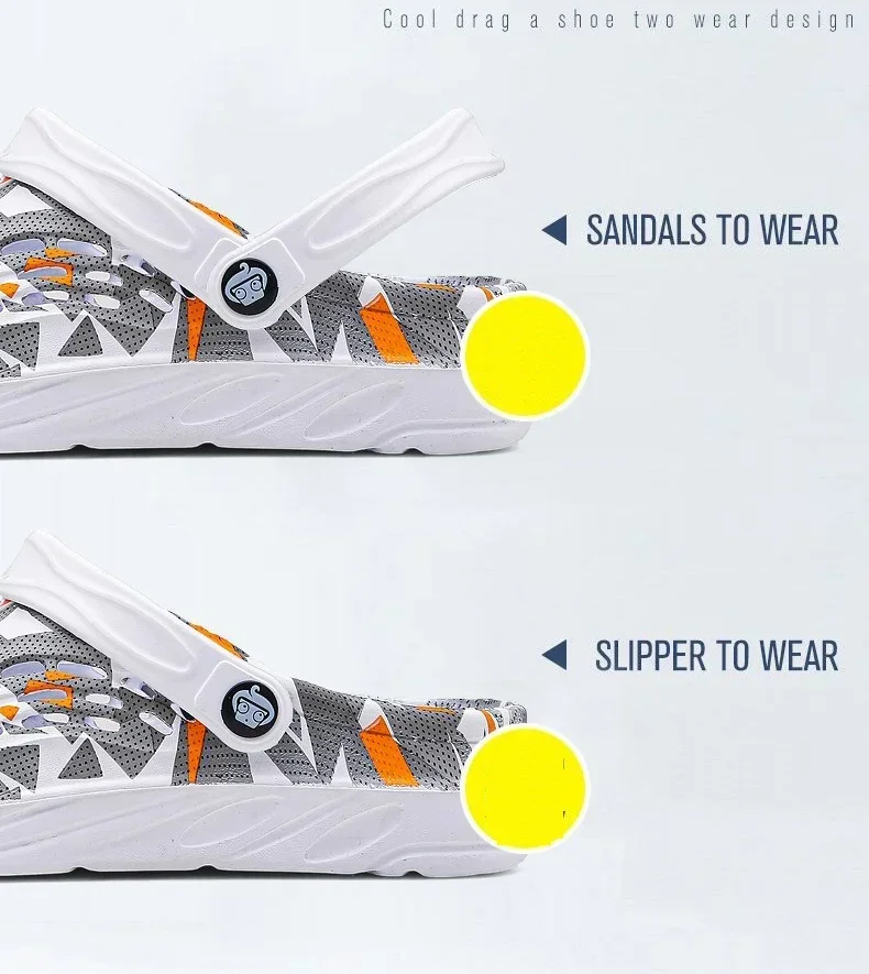2026 New Fashion Sandals Men Clog Sandals Comfortable Breathable Beach Sandals Men Women Clogs Slippers Soft Bottom Men Shoes