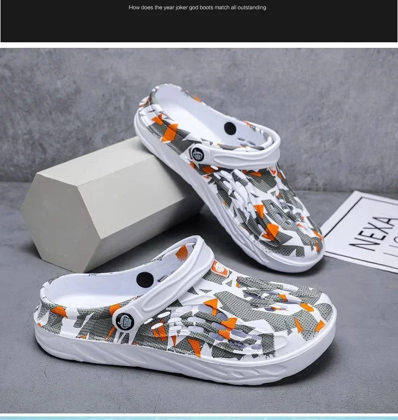 2026 New Fashion Sandals Men Clog Sandals Comfortable Breathable Beach Sandals Men Women Clogs Slippers Soft Bottom Men Shoes