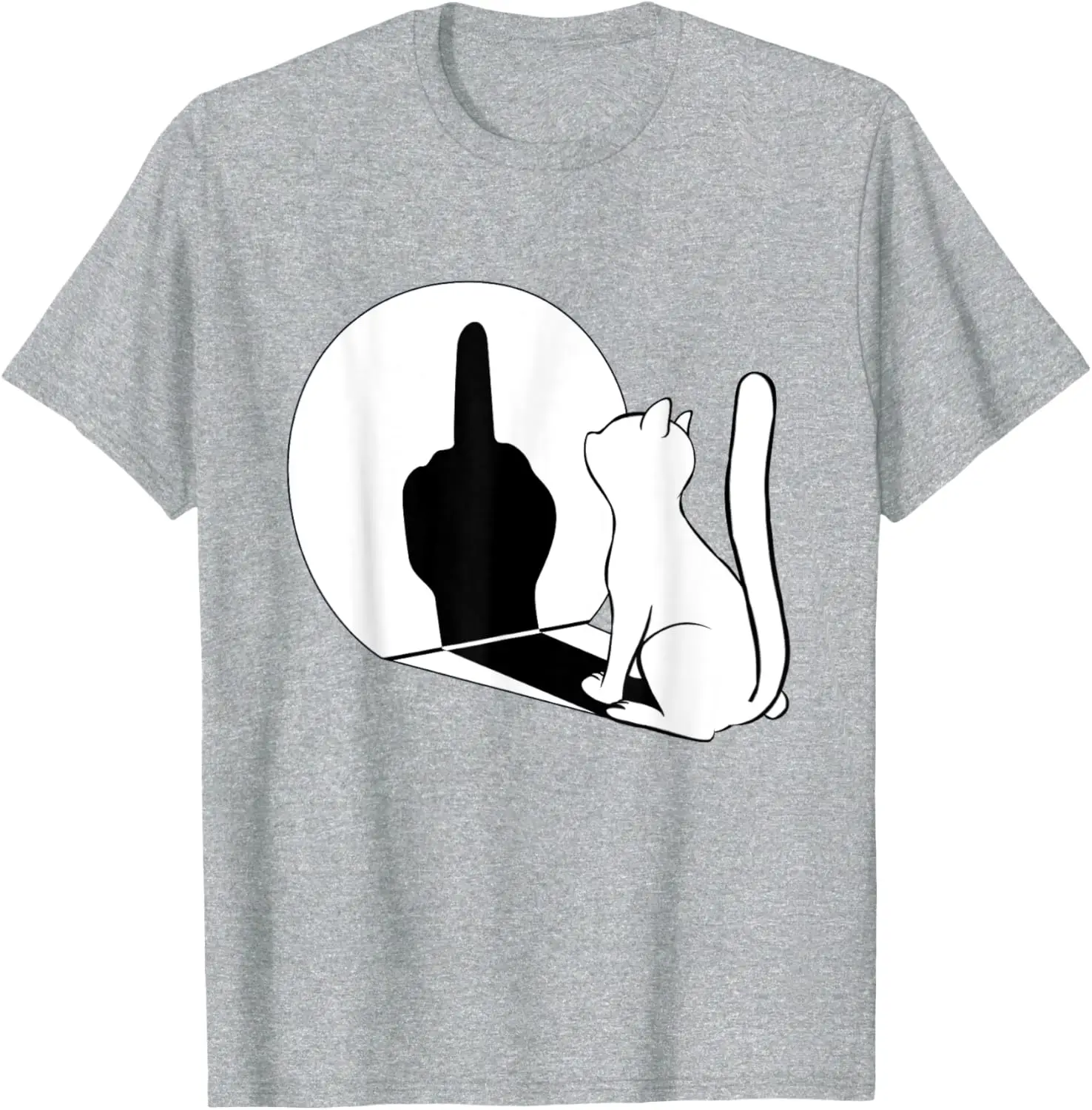 Middle Finger Cat Statement Cat Funny Gift T-Shirt Regular Short Sleeve Tops O-neck Women's Cotton T-shirt Summer Vintage Shirts