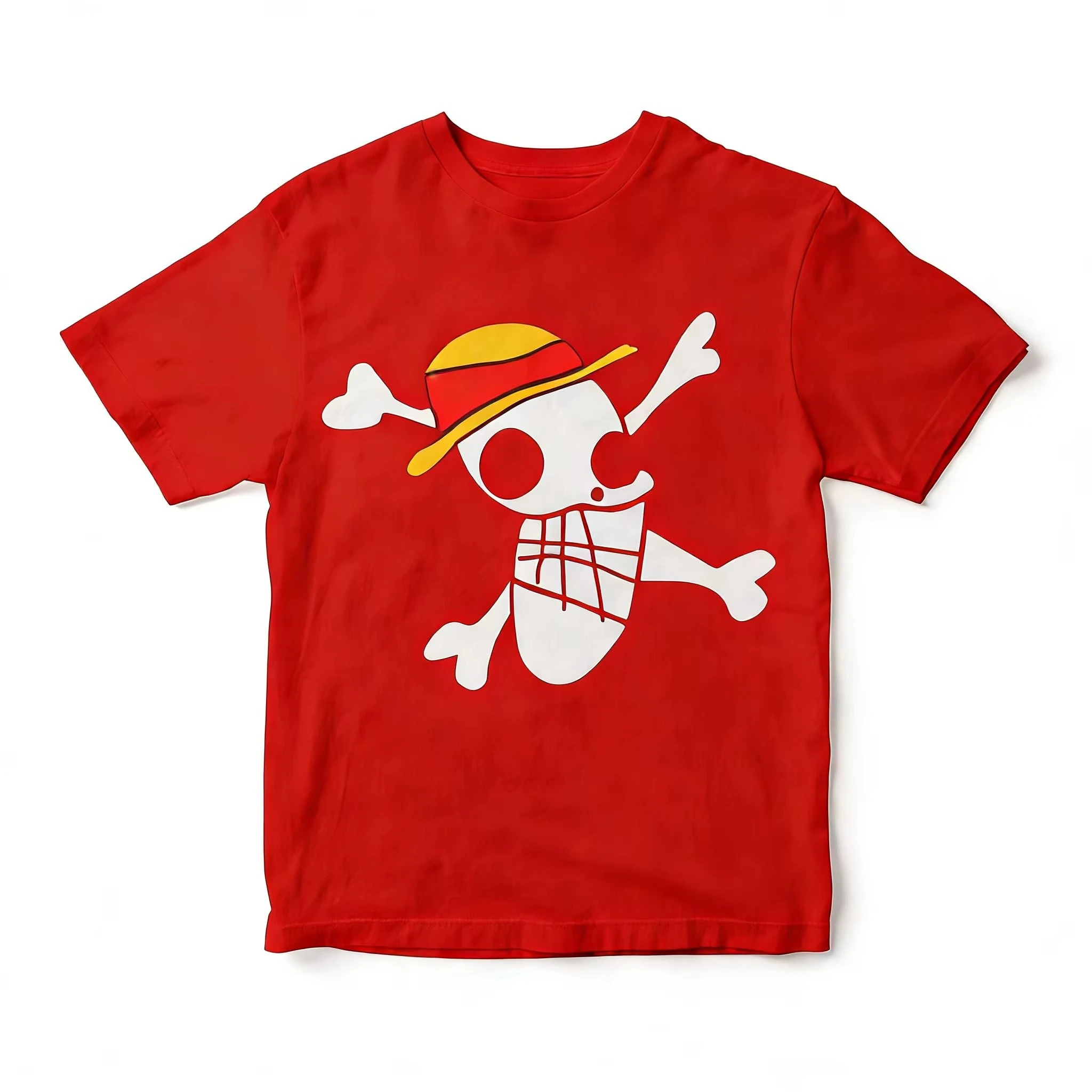 One Piece Anime Cartoon Skull Printed T-shirt Men's and Women's T-shirt Men's Top Sports T-shirt Men's T-shirt Summer Tee 2026