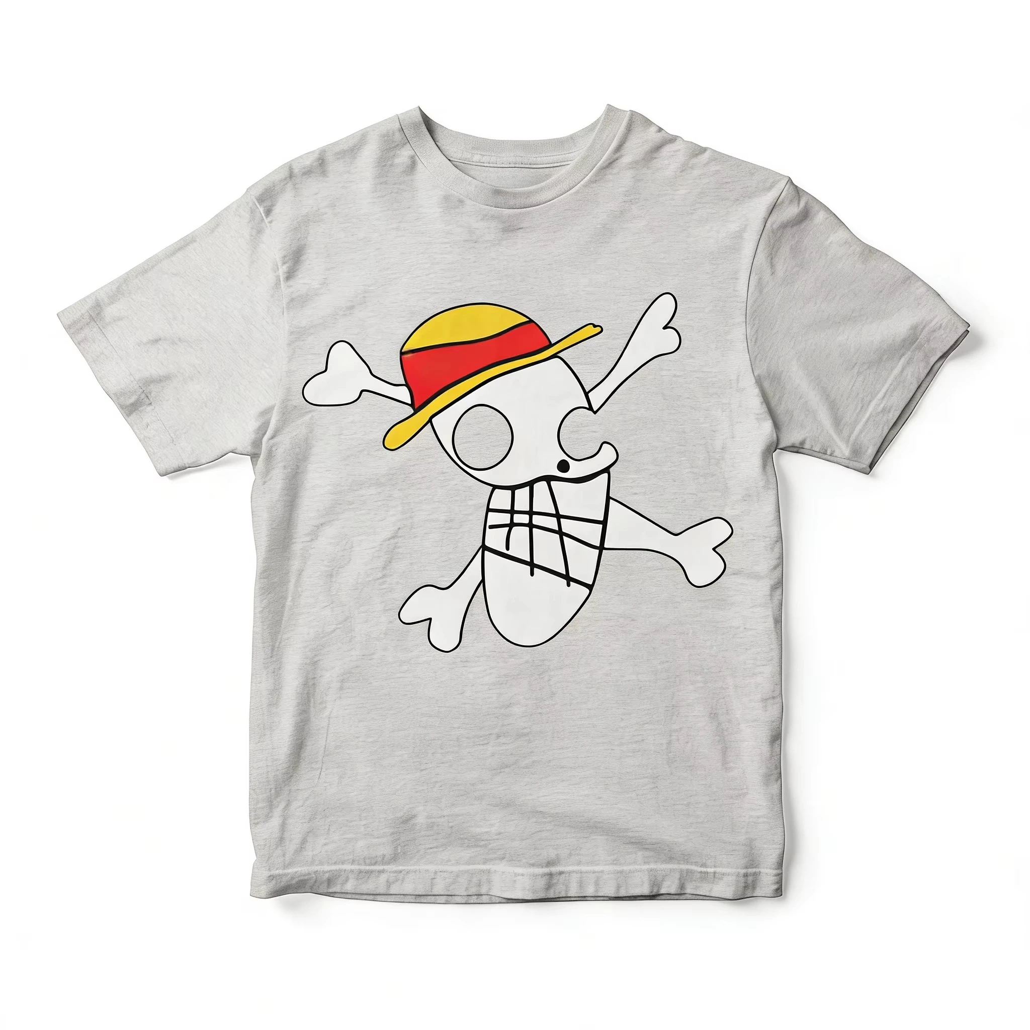 One Piece Anime Cartoon Skull Printed T-shirt Men's and Women's T-shirt Men's Top Sports T-shirt Men's T-shirt Summer Tee 2026