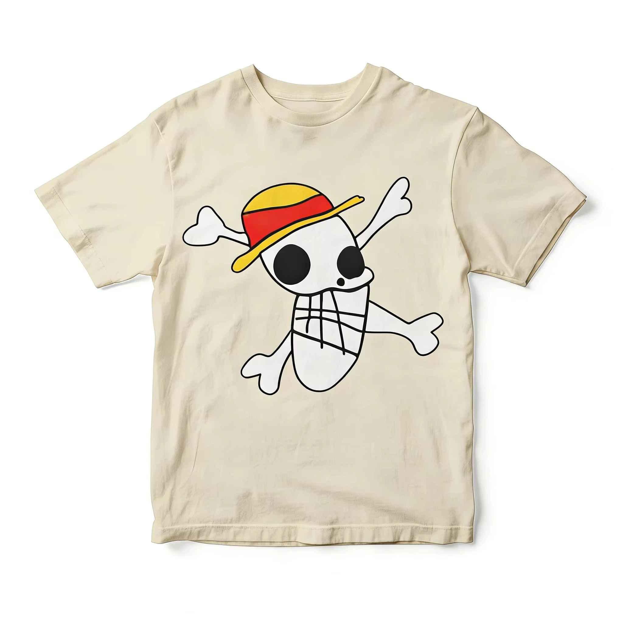 One Piece Anime Cartoon Skull Printed T-shirt Men's and Women's T-shirt Men's Top Sports T-shirt Men's T-shirt Summer Tee 2026