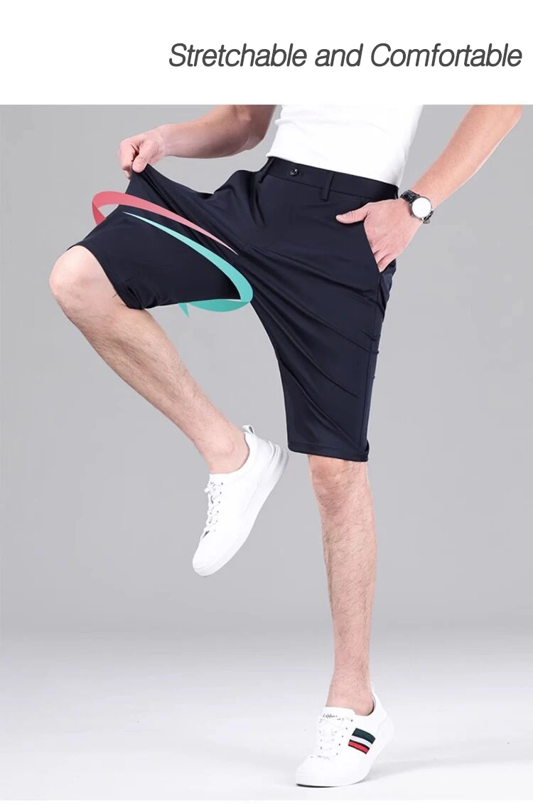 2026 Men's Stretch Casual Shorts Light Weight Golf Dress Flat Front Travel Shorts Quick Dry Cool Breathable Bermuda 4 Pockets