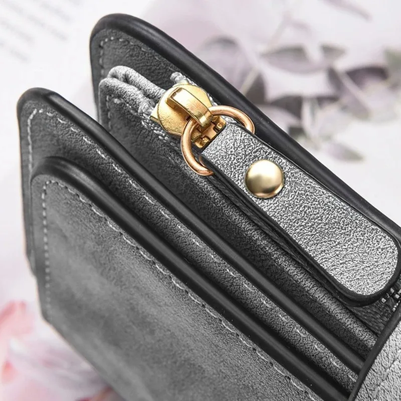 2D Cute Cat Heart-Shaped Women Long Zipper Wallet Buckle Handbags Coin Purse Soft PU Multi-Card Holder Large Capacity Bag