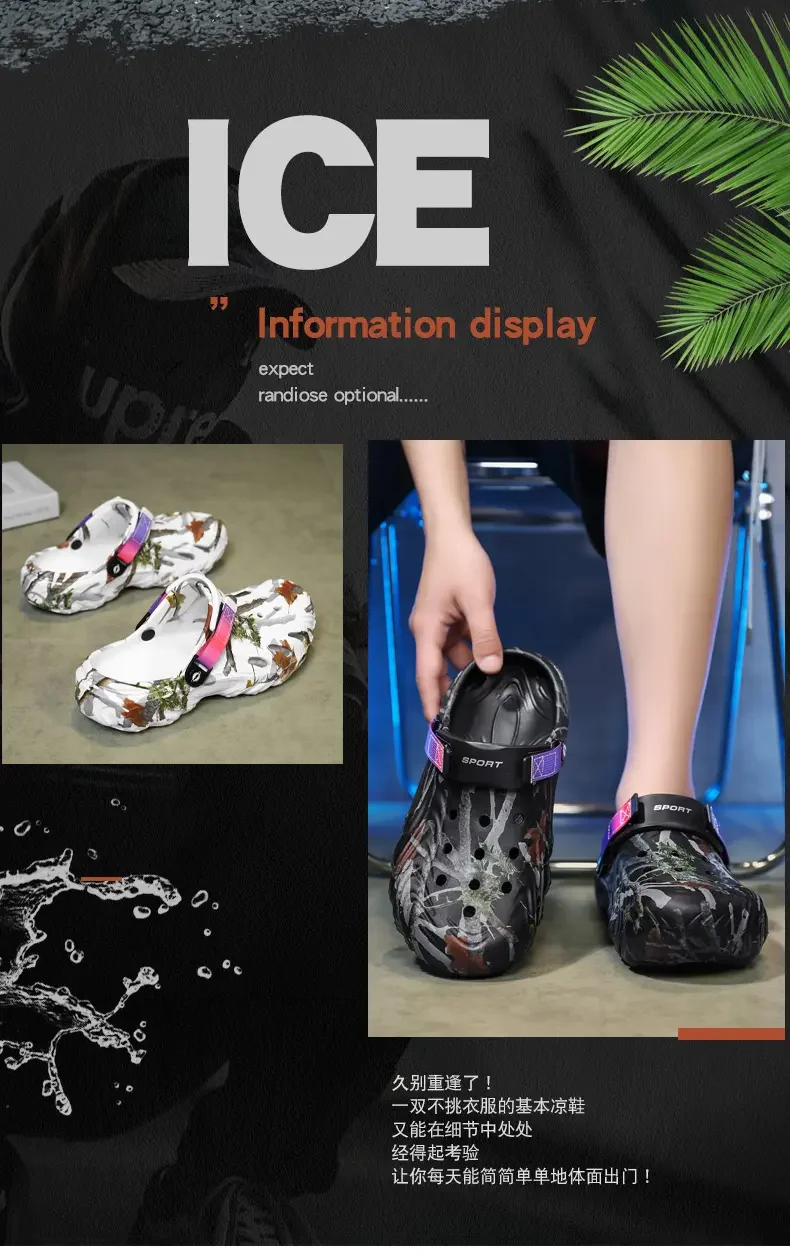 New Men's Outdoor SandalSport Slippers Beach Slides Breathable Clogs Men Casual Garden Shoes Non-slip Men Outdoor Hiking Sandal
