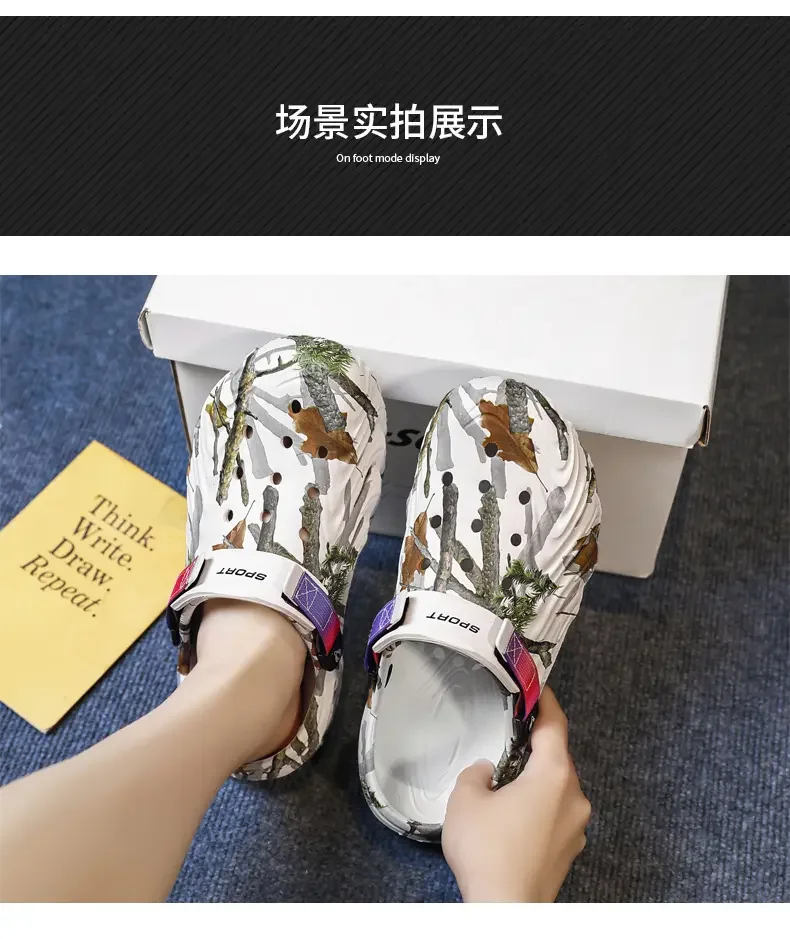 New Men's Outdoor SandalSport Slippers Beach Slides Breathable Clogs Men Casual Garden Shoes Non-slip Men Outdoor Hiking Sandal