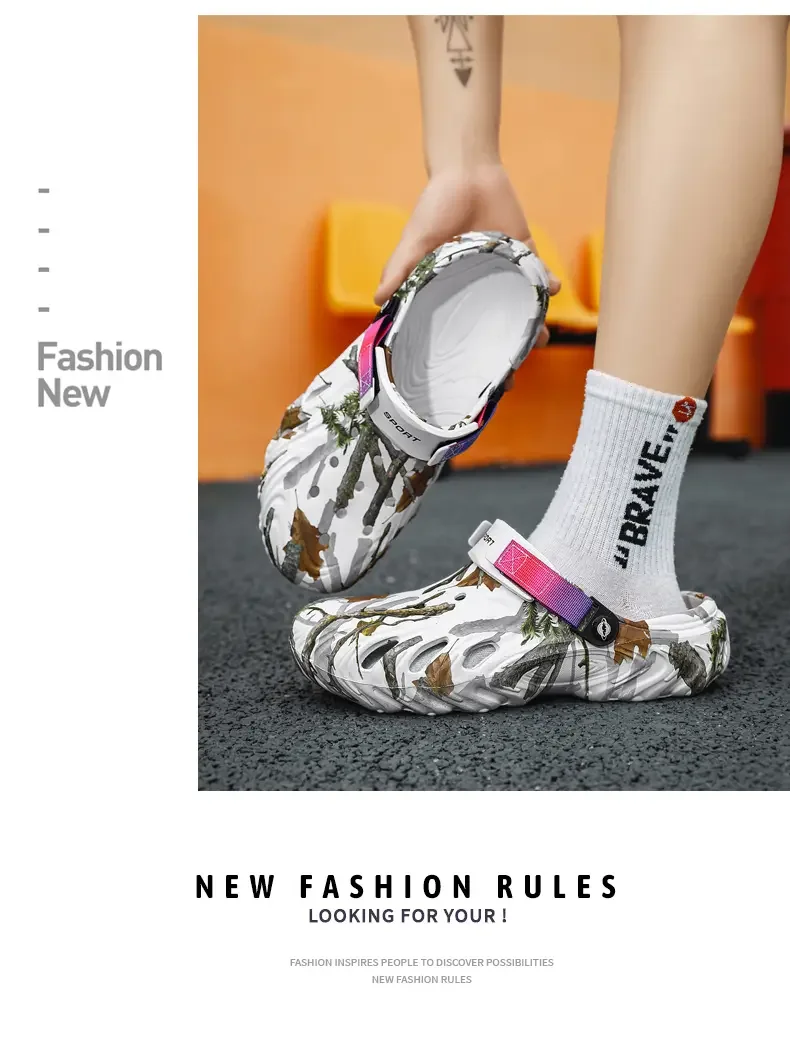 New Men's Outdoor SandalSport Slippers Beach Slides Breathable Clogs Men Casual Garden Shoes Non-slip Men Outdoor Hiking Sandal
