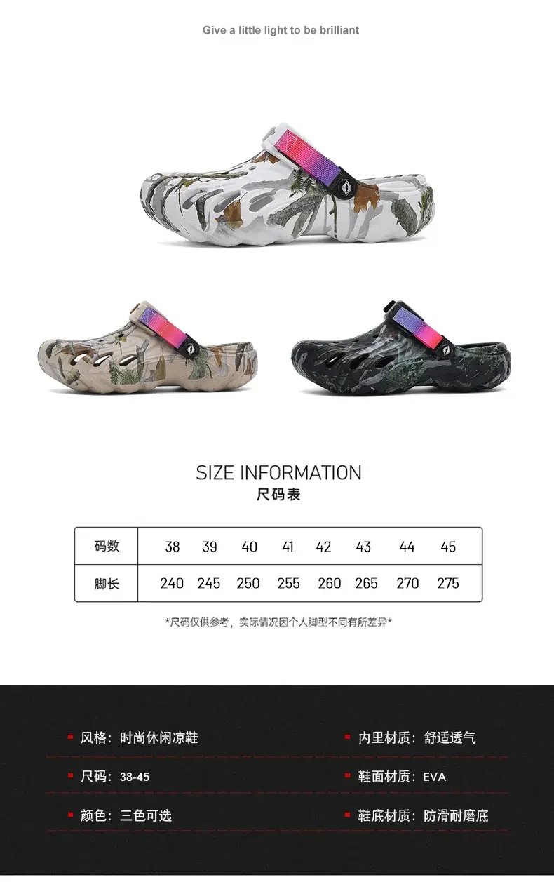 New Men's Outdoor SandalSport Slippers Beach Slides Breathable Clogs Men Casual Garden Shoes Non-slip Men Outdoor Hiking Sandal