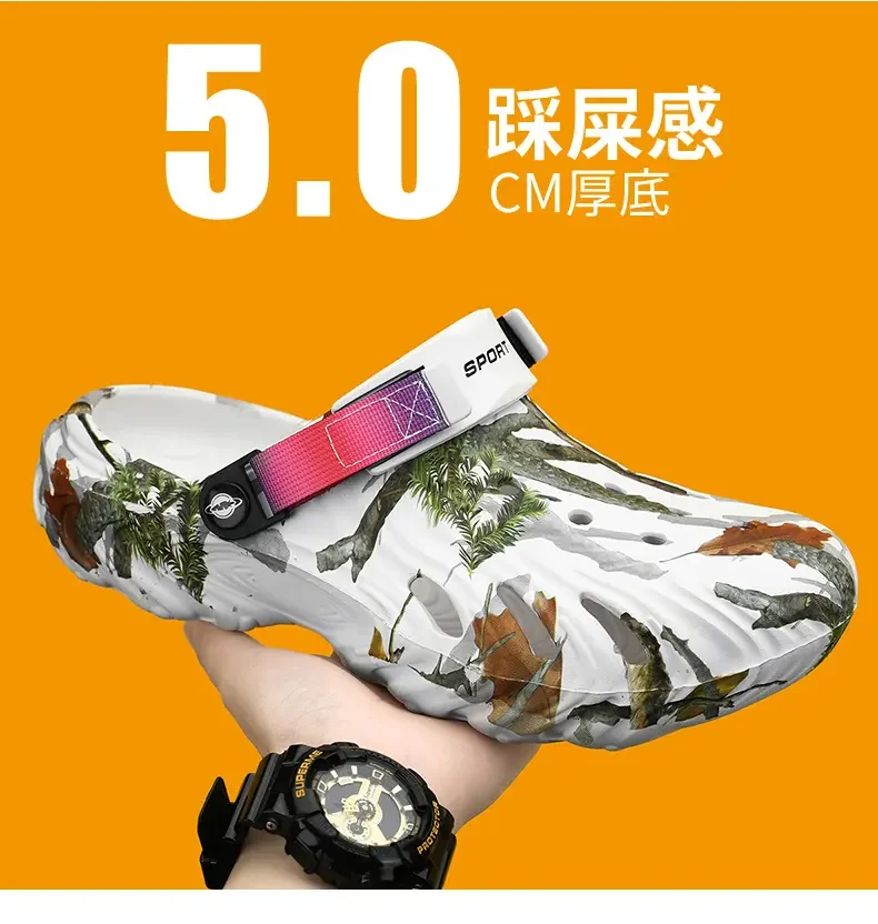 New Men's Outdoor SandalSport Slippers Beach Slides Breathable Clogs Men Casual Garden Shoes Non-slip Men Outdoor Hiking Sandal