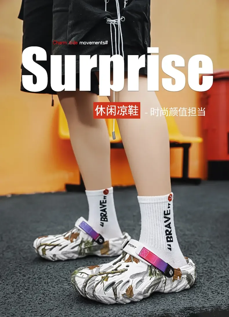 New Men's Outdoor SandalSport Slippers Beach Slides Breathable Clogs Men Casual Garden Shoes Non-slip Men Outdoor Hiking Sandal