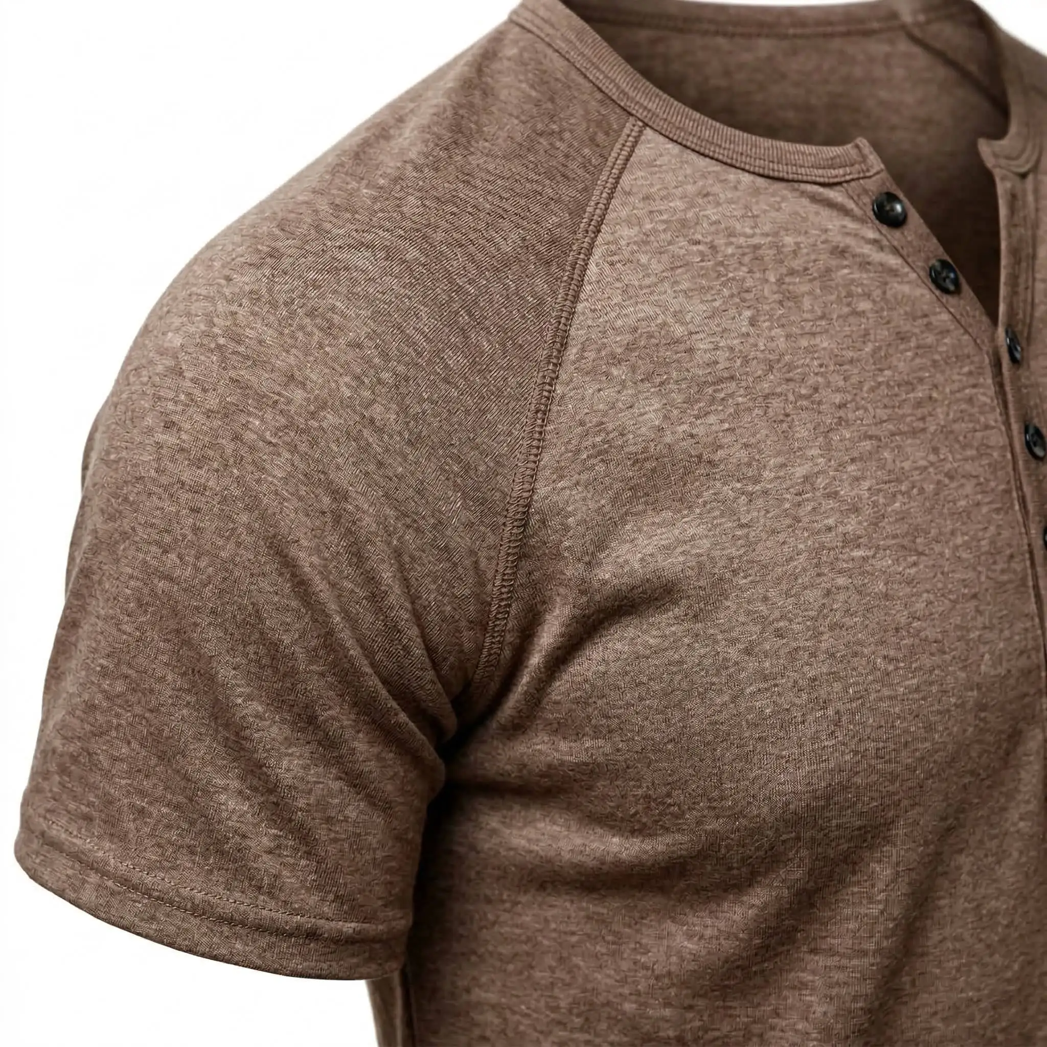T Shirt Men Casual High Quality Summer Short Sleeve Henry Neck Mens T Shirts Fashion Basic T-Shirt Male