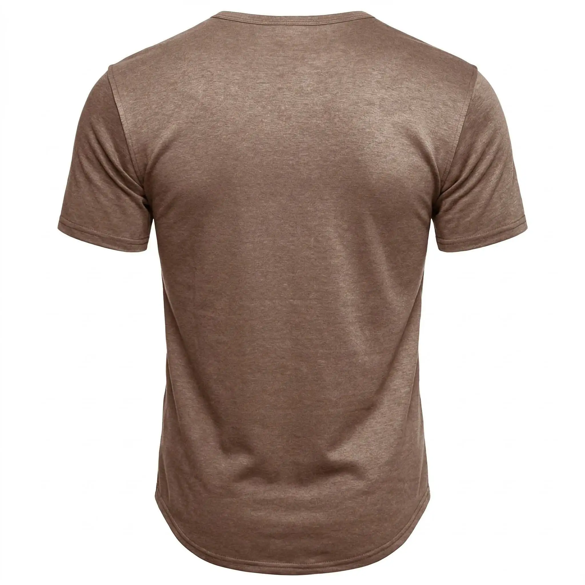 T Shirt Men Casual High Quality Summer Short Sleeve Henry Neck Mens T Shirts Fashion Basic T-Shirt Male