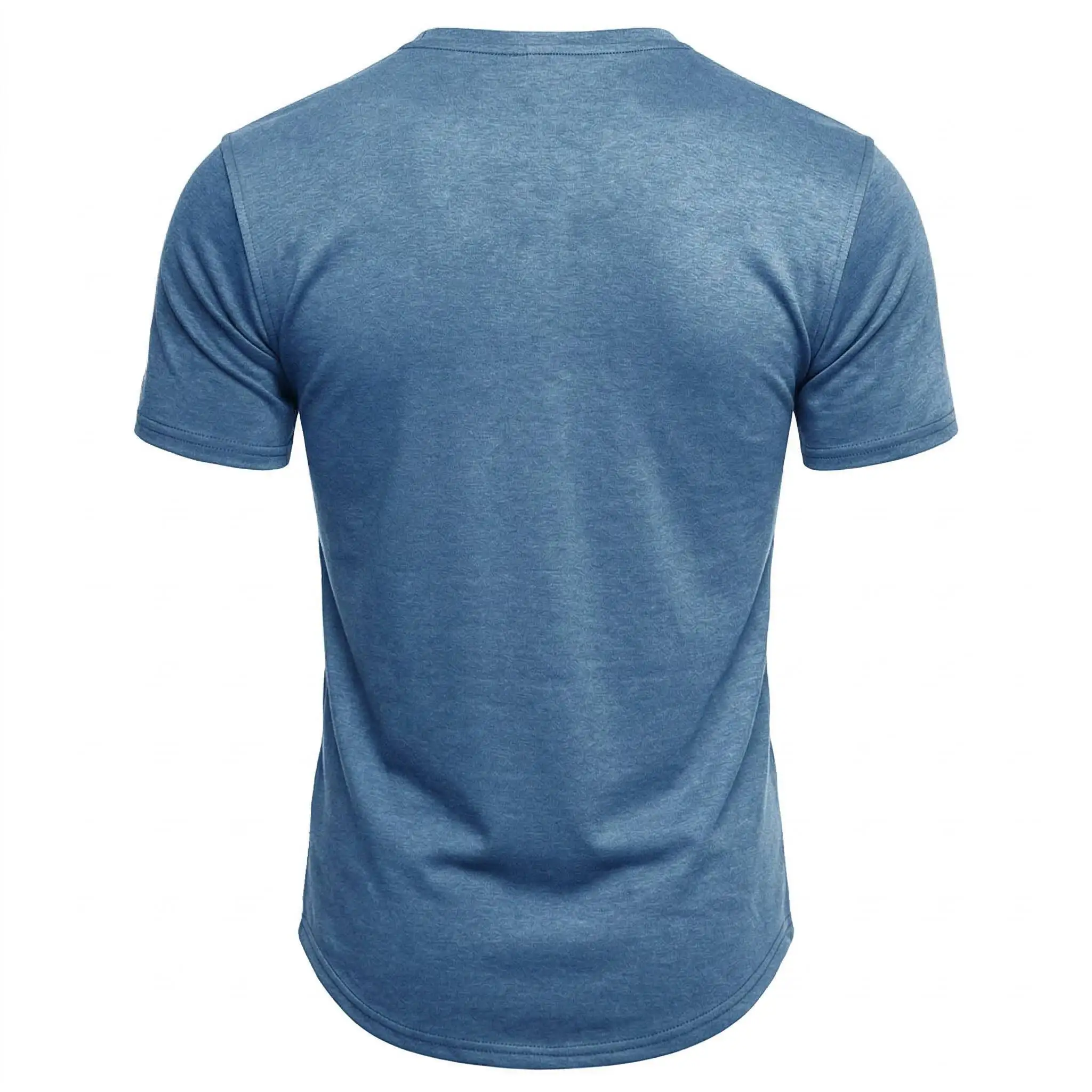 T Shirt Men Casual High Quality Summer Short Sleeve Henry Neck Mens T Shirts Fashion Basic T-Shirt Male