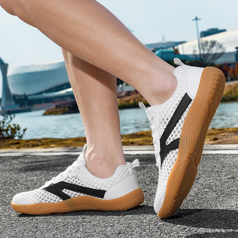Fashion Mesh Breathable Men Casual Sneakers Minimalist Wide Toe Barefoot Shoes Lightweight Zero Soles Running Walking Footwear