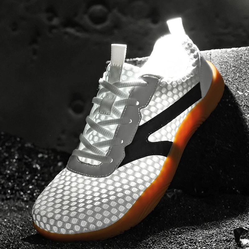 Fashion Mesh Breathable Men Casual Sneakers Minimalist Wide Toe Barefoot Shoes Lightweight Zero Soles Running Walking Footwear
