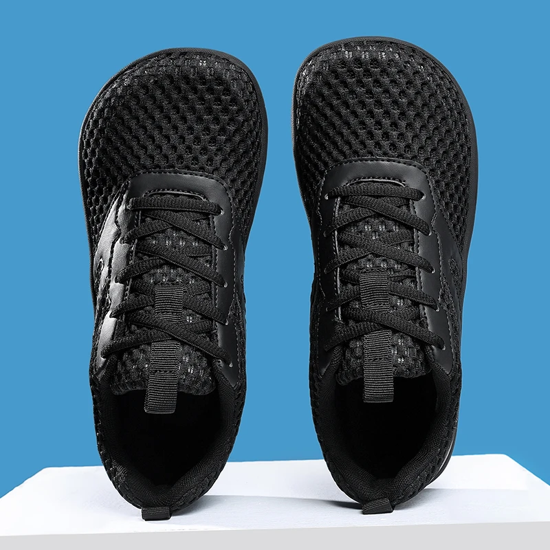 Fashion Mesh Breathable Men Casual Sneakers Minimalist Wide Toe Barefoot Shoes Lightweight Zero Soles Running Walking Footwear