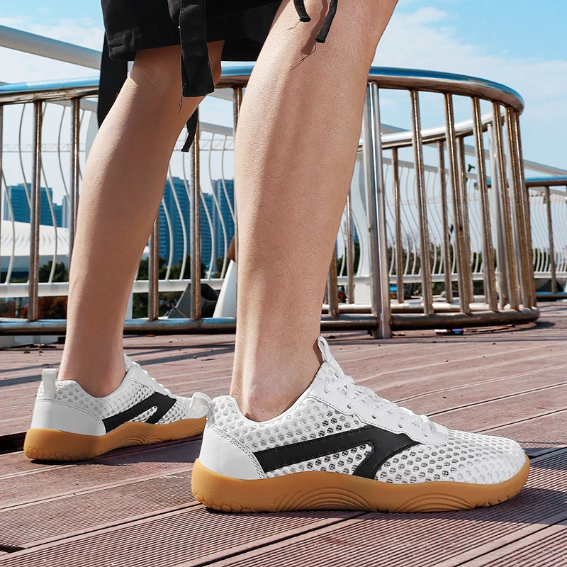 Fashion Mesh Breathable Men Casual Sneakers Minimalist Wide Toe Barefoot Shoes Lightweight Zero Soles Running Walking Footwear