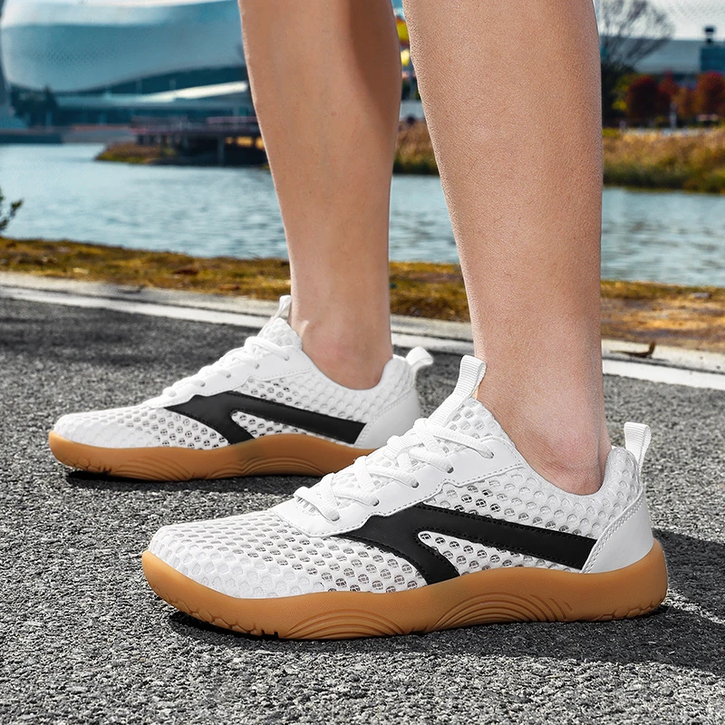 Fashion Mesh Breathable Men Casual Sneakers Minimalist Wide Toe Barefoot Shoes Lightweight Zero Soles Running Walking Footwear