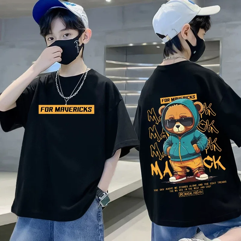 Nickelodeon Spring/Summer Children's Cotton Breathable Large-Toddler Casual Round-neck Short-Sleeved Shirt