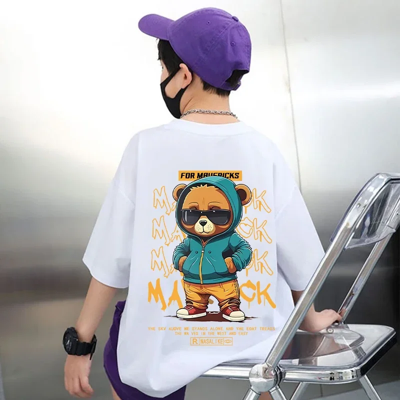 Nickelodeon Spring/Summer Children's Cotton Breathable Large-Toddler Casual Round-neck Short-Sleeved Shirt