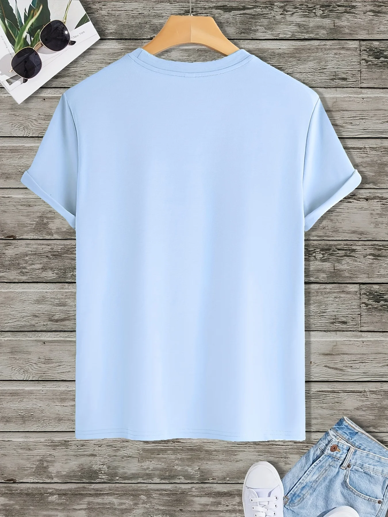 Men's Summer 100% Pure Cotton Fashionable Casual Loose Mountain Bike Pattern Printed Sports Round Neck Short Sleeved T-Shirt