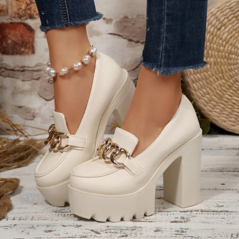2026 Women Shoes Fashion Outdoor Thick Heeled Platform Shoes Woman Party New Chunky High Heel Pumps Women